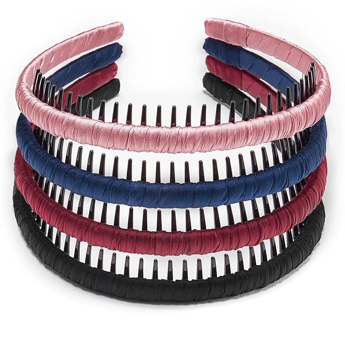 STHUAHE4PC Multicolor Protection Resin Teeth Comb Hair Hoop Hairband Headband Hair Accessories by Beauty hair (4 color)