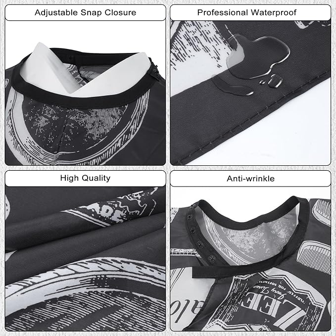 Barber Cape - 12pcs Waterproof Hair Cutting Cape with Snap Closure
