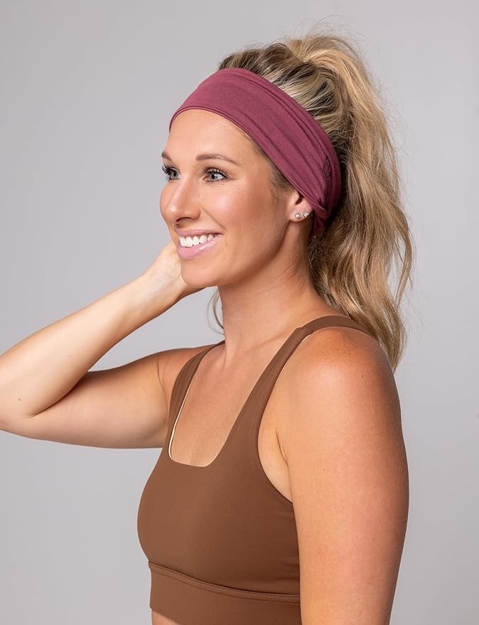 Maven Thread 4" Wide Workout Headbands for Women (4 Pack) – Non-Slip Sweatbands for Gym, Running & Yoga
