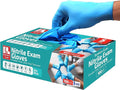 Sky Blue 5 Mil Nitrile Exam Gloves Disposable Latex Free | Medical Rubber Gloves for Doctors, EMT, First Aid Kit, Food Service & Cleaning | Bulk Nitrile for Mechanics (100 CT) - Large