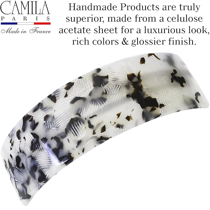 Camila Paris CP3574 French Hair Barrette Clip for Girls for Thick Curly Wavy Long Hair, Strong Hold Grip Hair Clips for Women, Automatic, No Slip Styling Girls Hair Accessories, Handmade in France