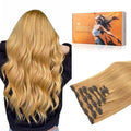 DOORES Real Human Hair Extensions, Honey Blonde 24 Inch 7pcs 120g, Clip in Remy Hair Extensions - Thick, Silky, Straight