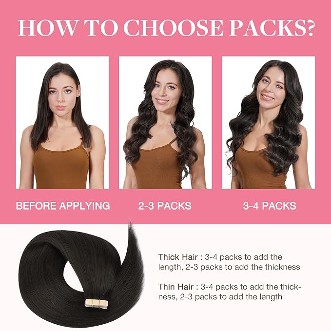 GOO GOO Tape in Hair Extensions Human Hair, 2 Dark Brown, 12inch 80g 40pcs, Skin Weft Seamless Invisible, Silky Straight with Thick Ends, Remy Human Hair