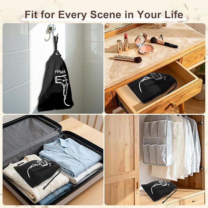 Hair Dryer Bags Bulk, Hairdryers Storage Drawstring Pouch, Blow Dryer Case Container Hairdryer and Styling Tools Accessories Bags for Hotel Home Travel Bathroom 11.8 x 13.7 inch (16 PCS Black)