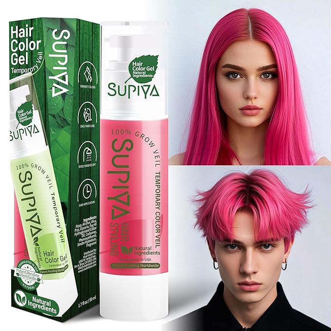 Temporary Hair Styling Color Serum, Green Blue Purple Red Hair Dye Color Gel Washable Natural Instant Hair Color Wax for DIY Hairstyle for Kids Men Women(Red#95)