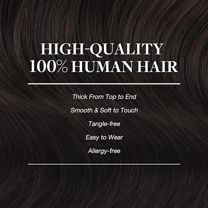 GOO GOO Clip in Hair Extensions Real Human Hair, Remy Human Hair Extensions Clip ins for Women, Natural Human Hair, 22inch 120g 7Pcs, 2 Dark Brown