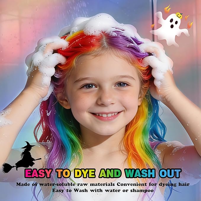 Green Temporary Hair Color Spray for Kids, Instant Colored Hair Dye Alternative for Girls Boys Teens Women Men, Disposable Washable, Quick Styling for Party Cosplay Christmas Halloween, 150ml