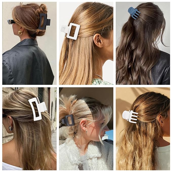 3 Styles Hair Clips for Women Small Medium Big Claw Clips for Thin Thick Hair 12 Pcs Hair Claw Clips Hair Clips Combination Hair Accessories for Women (Blue)