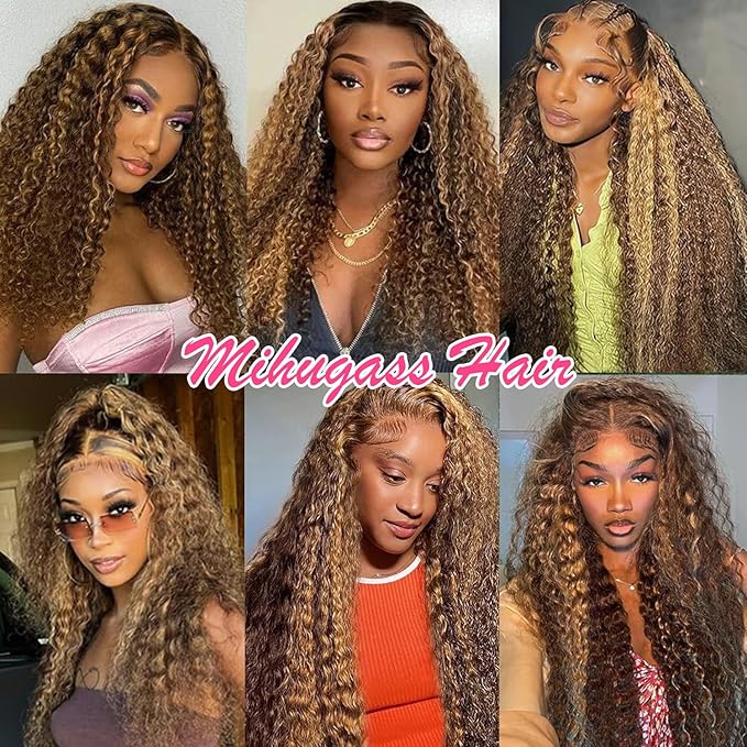 Kinky Curly Clip in Hair Extensions Real Human Hair 4/27/4 Omber Kinky Curly Clip ins For Women 3c 4a Brazilian Virgin Clip on Hair (26inch,#4/27/4)