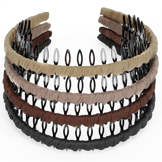 STHUAHE4PC Multicolor Protection Resin Teeth Comb Hair Hoop Hairband Headband Hair Accessories by Beauty hair (Beautiful)