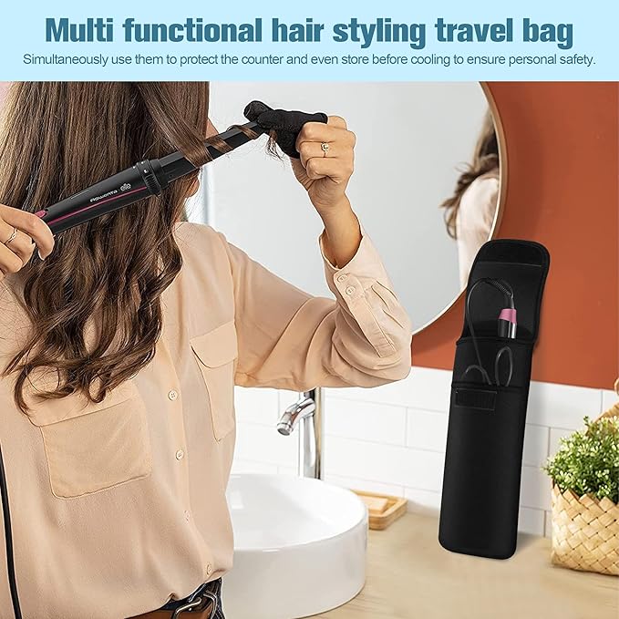 Heat-Resistant Storage Bag Travel Case Cover Pouch for Hair Straightener Curling Iron Flat Iron