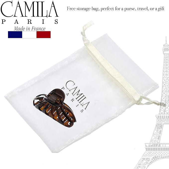 Camila Paris NV110 French Hair Clip for Women Thick Hair for Long Curly Wavy Hair, Gold, Girls Hair Claw Clips Fashion Styling Hair Accessories for Women, Strong Hold No Slip Grip, Made in France