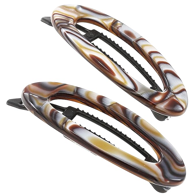 Camila Paris CP3367 French Hair Barrette Clip for Women, Handmade, Onyx, Side Slide-in Metal-Free Closure Strong Hold Grip Hair Clips for Girls, No Slip Durable Hair Accessories, Made in France