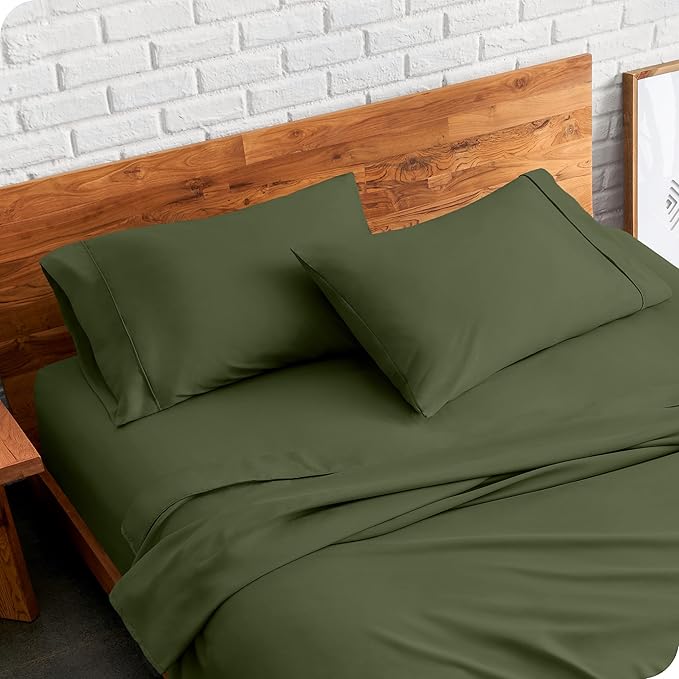 Bare Home Microfiber Pillow Cases - King Size Set of 2 - Cooling Pillowcases - Double Brushed - Cypress Pillowcases 2 Pack - Easy Care (King Pillowcase Set of 2, Cypress)