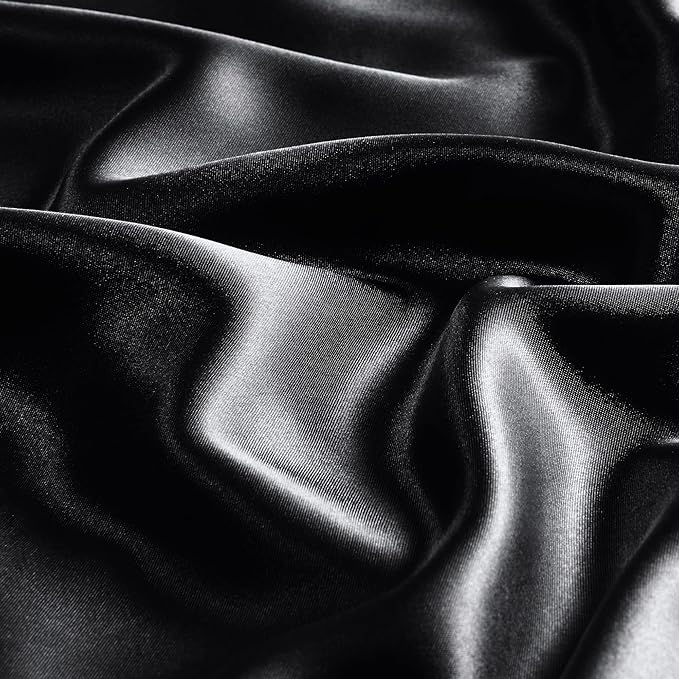 BEDELITE Satin Pillowcase with Zipper 4 Pack, Dark Grey Pillow Cases Standard Size, Super Soft and Cooling Similar to Silk Pillow Cases, Gift for Women Men(20x26 Inches)