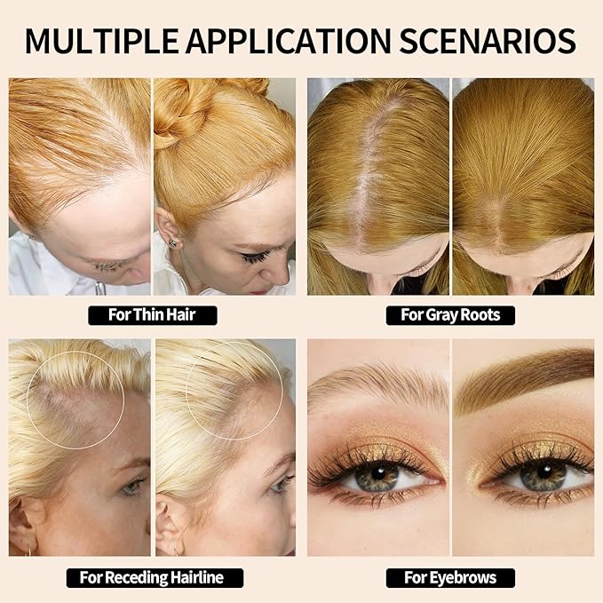Root Cover Up Powder Hairline Powder for Women Root Touch Up Hair Color for Bald Spots, Eyebrows, Beard Line, Light-Blonde Hair Fibers for Thinning Hair Shadow Cover Up 2 Pack (Light Blonde)