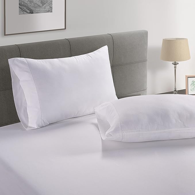 Lane Linen 100% Organic Cotton Pillow Cases King Size (20''x36'') King Size Set of 2 Certified Organic Cotton Pillowcases Set of 2 White Pillow Cases