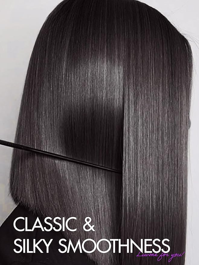 LUVME HAIR 8'' Blunt Cut Bob Wig Human Hair Pre Cut Glueless HD Lace Closure Wig Pre Plucked Mature Boss Side Parted Straigh Human Hair Short Wigs For Women