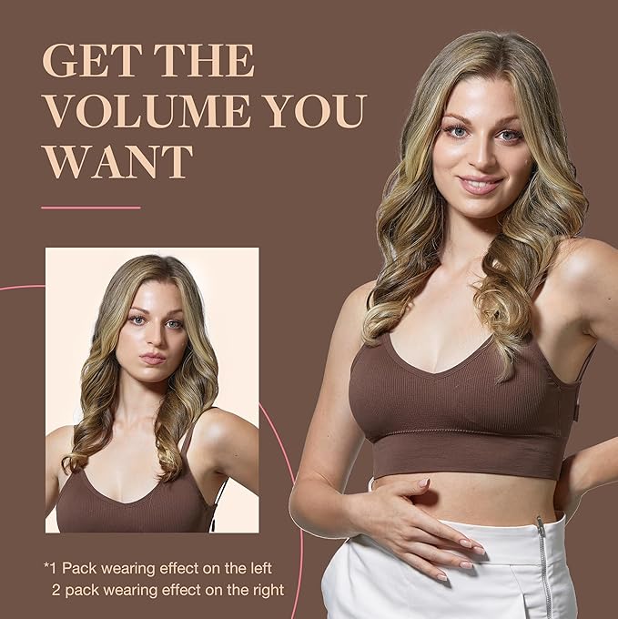 GOO GOO Clip in Hair Extensions Real Human Hair, Remy Human Hair Extensions Clip ins for Women, Natural Human Hair, 12inch 85g 7Pcs, 3/8/613 Balayage Walnut Brown to Ash Brown and Bleach Blonde