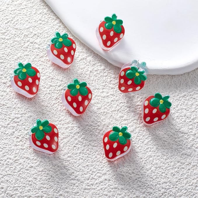 20pcs Mini Strawberry Clips for Women, Small Strawberry Hair Claw Clips, Non-Slip Cute Jaw Claw Hair Barrette Fruit Accessories for Long Short Thin Thick Curly Straight Hairstyles- Red