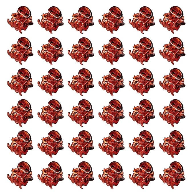 50 PCS Mini Hair Claw Clips， Bangs Strong Grip Multifunction Clamp Clips. (Black + Transparent white + brown)