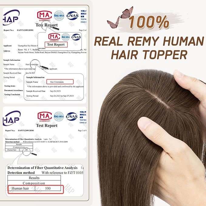Rich Choices Real Human Hair Toppers for Women With Bang 100% Remy Human Hair Topper for Thinning Hair Clip in Silk Base Hair Topper 16 Inch #2R Chocolate Brown