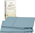 California Design Den King Size Pillowcase Set - 400 Thread Count, 100% Cotton Sateen, Set of 2 Pillow Covers, Soft and Breathable - Sky Blue