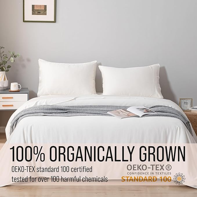 Bella Coterie | Luxury Bamboo Viscose Standard Size Pillowcase Set | 100% Organically Grown | Ultra Soft | Cooling | 2 Pcs [Ivory]