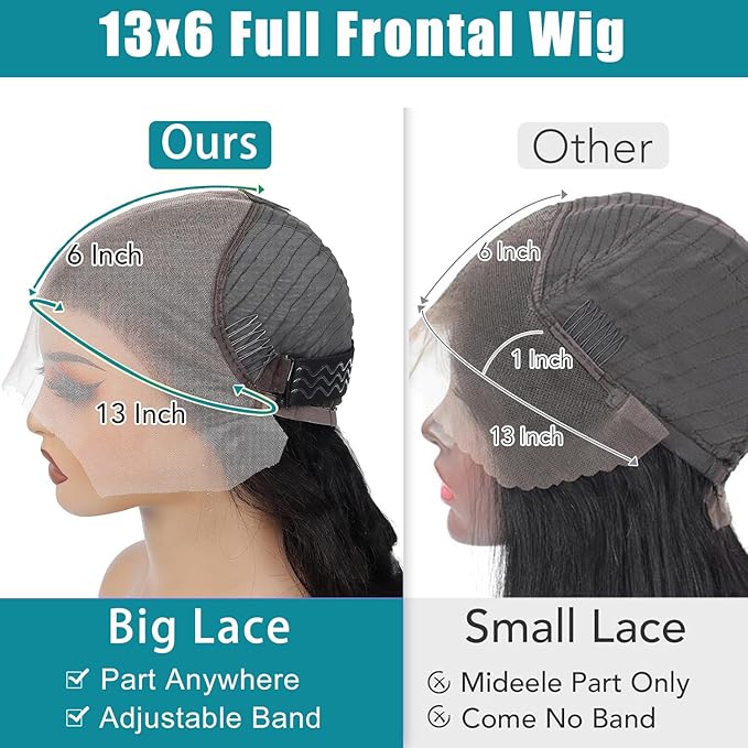 SOSATISFY 13x6 HD Transparent Lace Frontal Wigs Human Hair Deep Wave Wig 13x6 Lace Front Wigs Human Hair Pre Plucked 200 Density Curly Wigs for Black Women Natural Hairline Natural Color 24 Inch