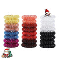 Spiral Hair Ties, 24-Pc No Crease Coil Hair Bands for Thick Hair, No Damage Phone Cord Hair Elastics Hair Scrunchies for Thin Hair, Multi-Color Ponytail Holders for Women Girls Kids