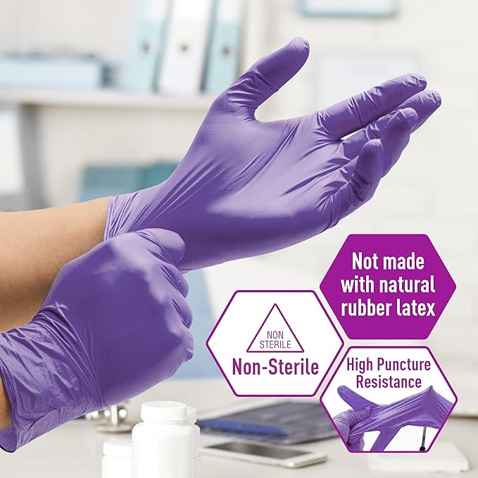 MedPride Powder-Free Nitrile Exam Gloves, Large, 100 Count, Pack of 10