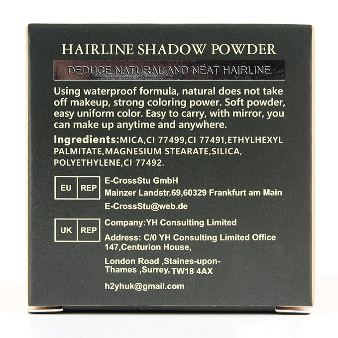VOLLUCK Root Touch up Powder, Instant Hairline Powder for Thinning Areas and Gray Hair Coverage, Natural and Non-greasy Root Cover up for Women and Men (Dark Black, 0.14 Ounce)