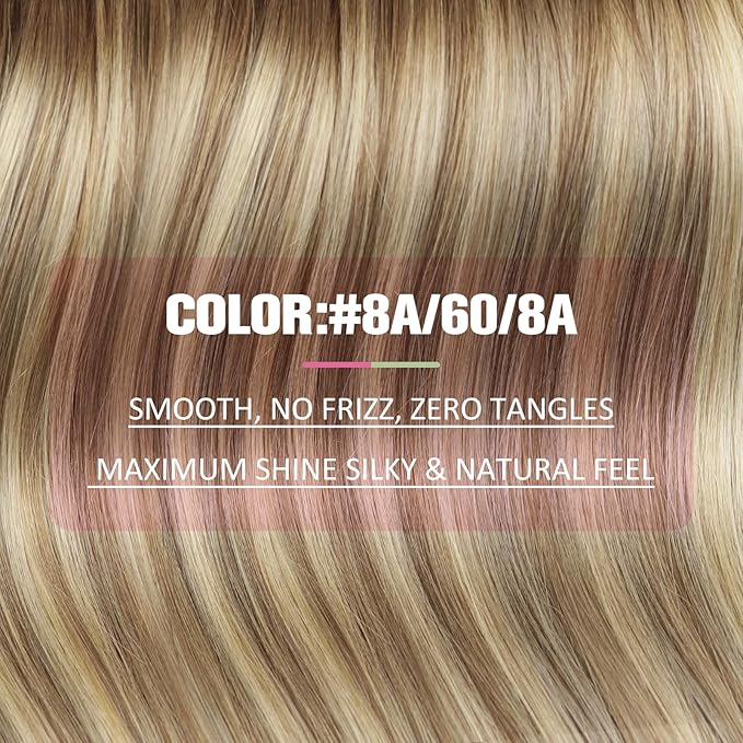 YoungSee Human Hair Tape in Extensions Balayage Invisible Tape in Hair Extensions Human Hair Light Brown Ombre Blonde Tapes ins Human Hair Long Hair Extension 24 Inch 20pcs Hair Extension Tape-in 50g