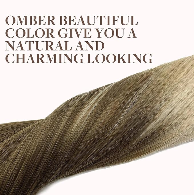 GOO GOO Clip in Hair Extensions Real Human Hair, Remy Human Hair Extensions Clip ins for Women, Natural Human Hair, 14inch 120g 7Pcs, 9/60 Balayage Ash Brown to Platinum Blonde