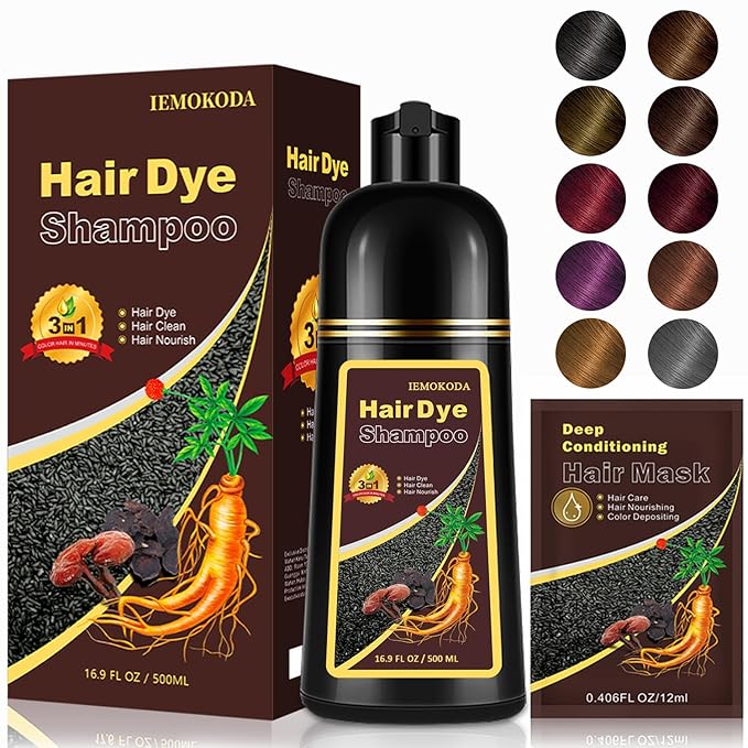 Hair Dye Shampoo in Coffee - Washes In Rich Color, Easy At-Home Color Shampoo Hair Dye for Women & Men, 3-in-1 Hair Color & Care for Natural-Looking Gray Coverage, Instant & Long-Lasting, 16.9 Fl Oz