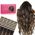 WENNALIFE Tape in Hair Extensions Human Hair, 40pcs 120g 26 inch Balayage Natural Black to Chestnut Brown Hair Extensions Real Human Hair Straight Tape in Extensions Invisible Human Hair Extensions
