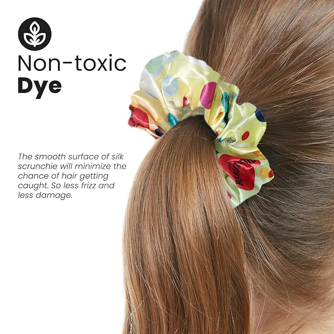 cute design scrunchies for all hair type elastic hair band great for ponytails XL srcunchies set these soft hair ties is great for every occasion (polka dot)