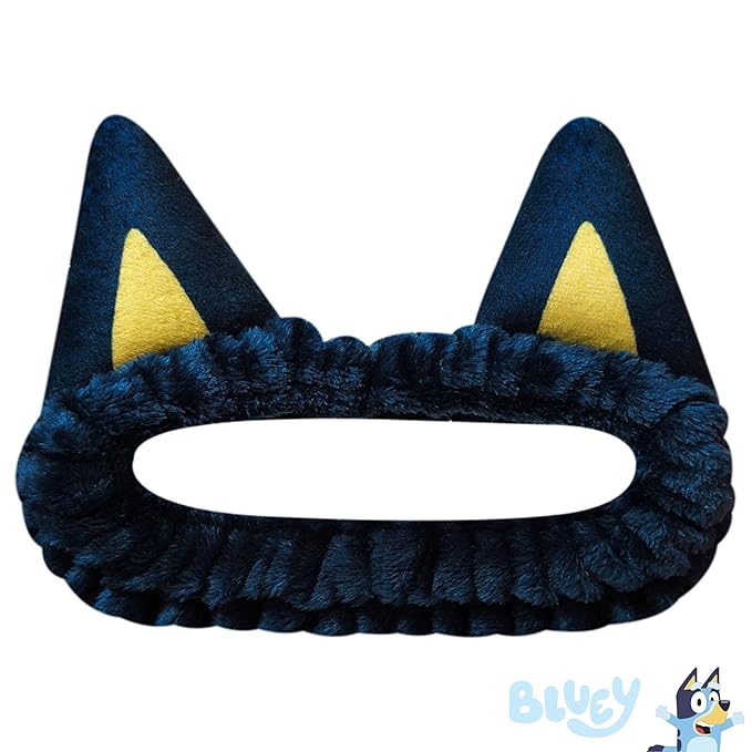 LUV HER Licenced Bluey Kids Hair Brush & Spa Headband Set for Girls - Features Bluey - Fun Grooming Kit for Detangling, Styling & Skincare - Soft & Stretchy One Size, Ages 3+