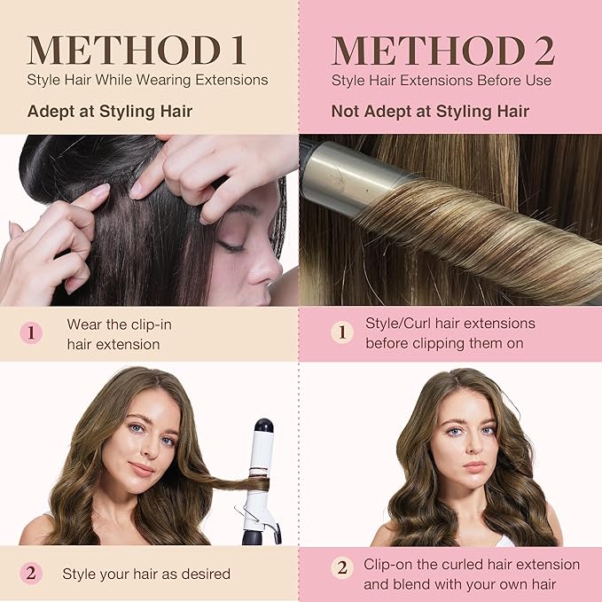 GOO GOO Clip in Hair Extensions Real Human Hair, Remy Human Hair Extensions Clip ins for Women, Natural Human Hair, 22inch 110g 7Pcs, 2C/4E/6C Brown Sugar Swirl Highlights