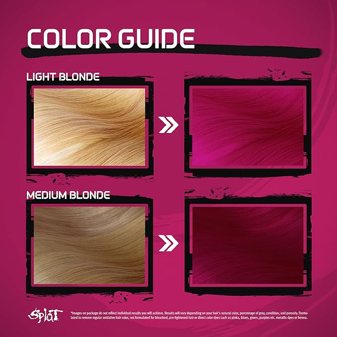 Splat Pink Fetish Semi Permanent Hair Dye Kit with Bleach, 1 Application, Includes Pink Hair Dye, Oxide & Bleach Powder, Vegan & Cruelty Free Hair Color