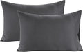 Lane Linen 100% Organic Cotton Pillow Cases Queen Size Set of 2 (20"x30") - Cotton Pillowcases Queen Size - Soft Black Pillow Cases Set of 2 - Queen Pillowcase Pack of 2 - Charcoal