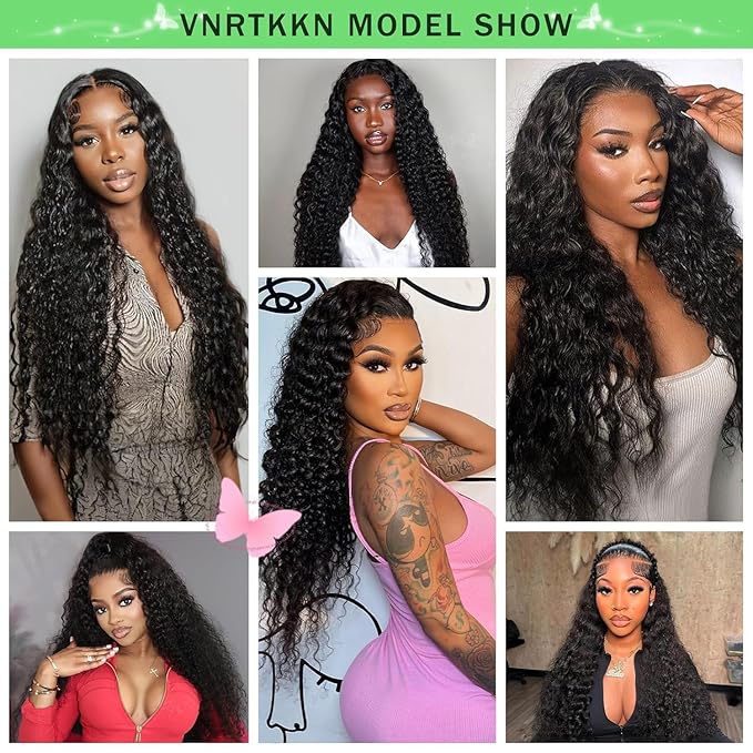 13x6 HD Deep Wave Lace Front Wigs Human Hair Glueless Wigs Human Hair Deep Wave Wig 28 Inch Lace Frontal Wigs Human Hair Deep Wave Wigs for Women Pre Plucked Curly Wig