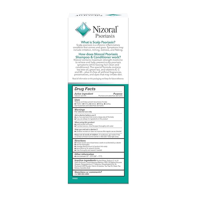 Nizoral Psoriasis Shampoo & Conditioner - Effective Scalp Psoriasis Treatment, 11 Ounce (Pack of 2)