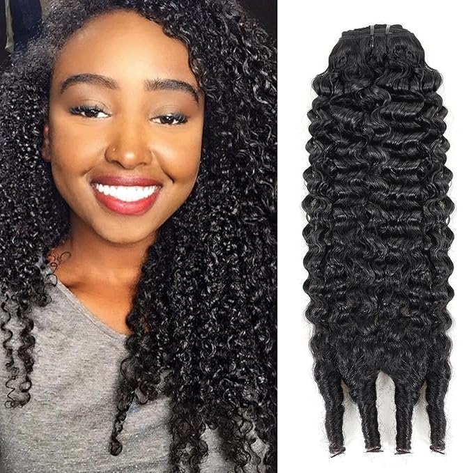 Burmese Curly Clip in Hair Extensions Real Human Hair #1B Natural Black Color Curly Clip ins For Women Brazilian Virgin Clip on Hair Wear and Go Burmese Curly Clip ins(14inch,#1B)