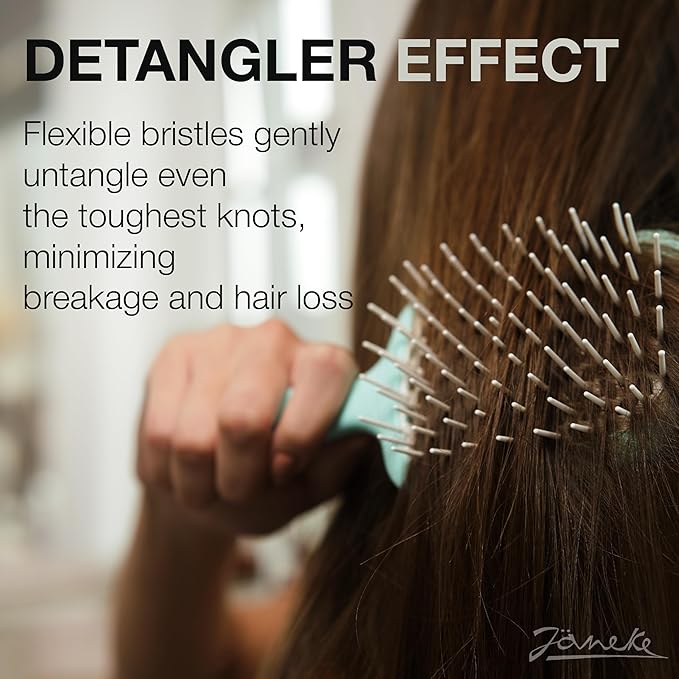 Janeke Superbrush Detangling Brush for Soft Smoothing Hair Brushing with Anti-Static Bristles - Vented Wet Hair Brush for Blow Drying Use - Perfect for Curly, Thick, Wavy, Fine Hair Types (Lilac-Fux)