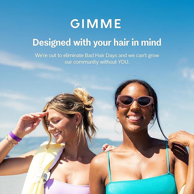 Gimme Beauty Thick Hair Extra Stretch Bands - Patent-Pending Design for Maximum Hold - Premium Ties for Thick & Curly Hair - Sleek & Strong Hold - Blonde, 6 Pack