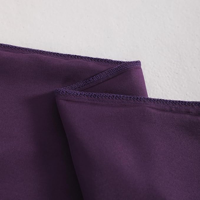 NTBAY 2 Pack Satin King Pillowcases for Hair and Skin, Luxurious and Silky Pillow Cases with Envelope Closure, 20x36 Inches, Eggplant Purple