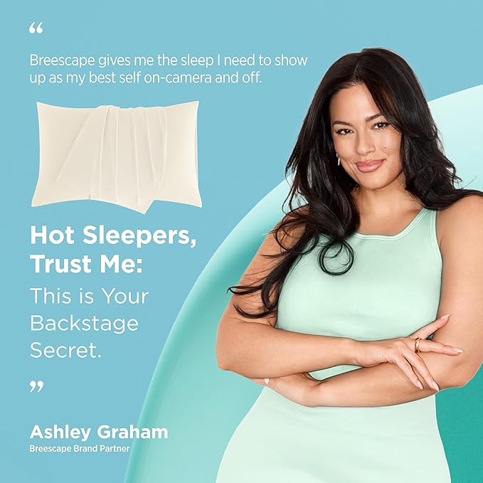 Breescape Cooling Pillow Cases Standard/Queen Size - BlendTek™ Dry & Cool Technology for Hot Sleepers and Night Sweats, 2 Pack Soft & Smooth Pillowcases for Hair & Skin Care, 20" x 30", Ivory