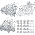 60 Pieces Bridal Hair Pins Accessories Pearl Rhinestone Flower U Shape Clips Jewelry Prom Hair Barrettes Decorations for Brides Bridesmaids Women