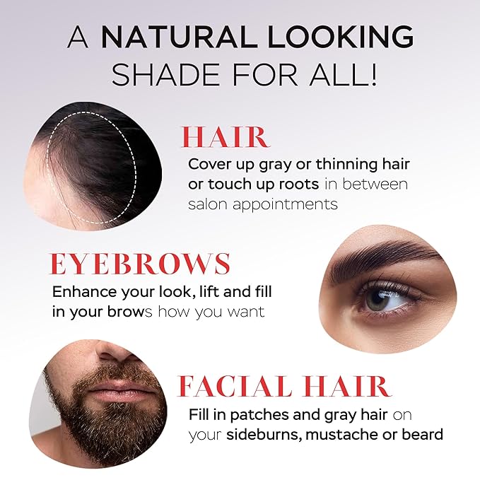 Got? Roots - Root Touch Up Kit for Dark Brown Hair - Temporary Thinning & Gray Cover, Brow Filler, and Pigment Infused Hairline Powder - 0.14 OZ Tub